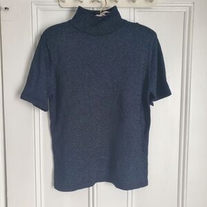 Vintage Jessica Navy Sparkly Turtleneck T-Shirt